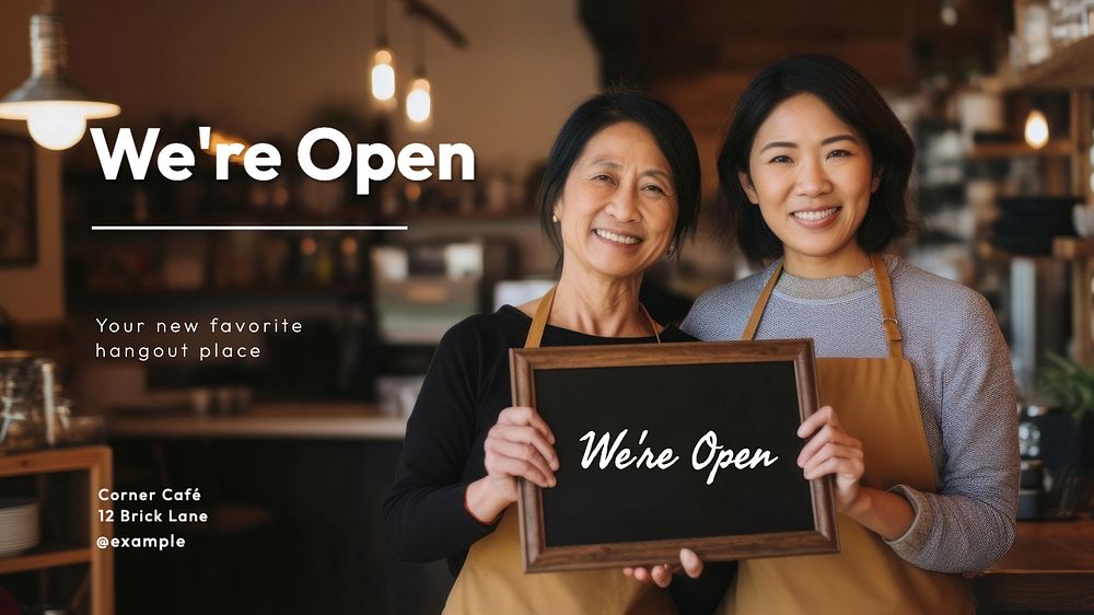 We're open blog banner template