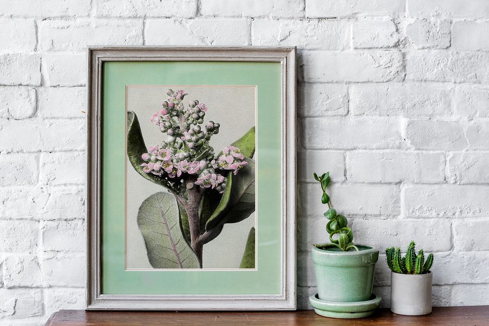 Photo frame mockup, cute interior design