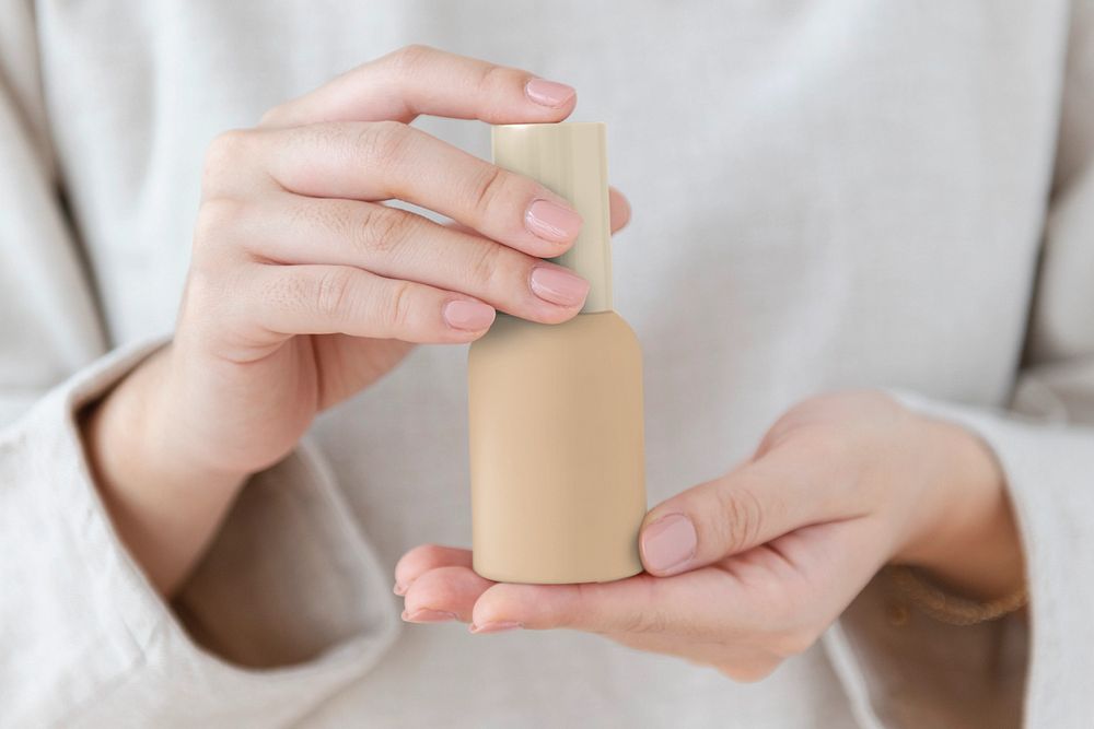 Skincare bottle mockup, realistic design