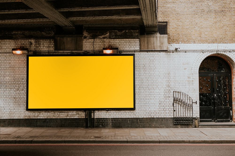 Billboard mockup, editable blank sign 