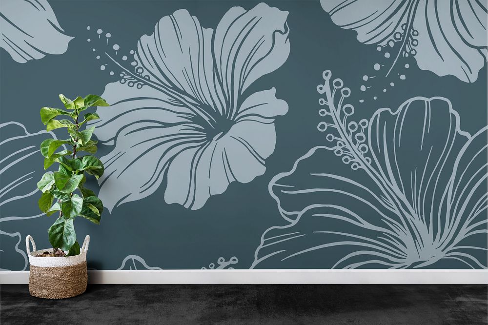 Realistic wall mockup, blank design space