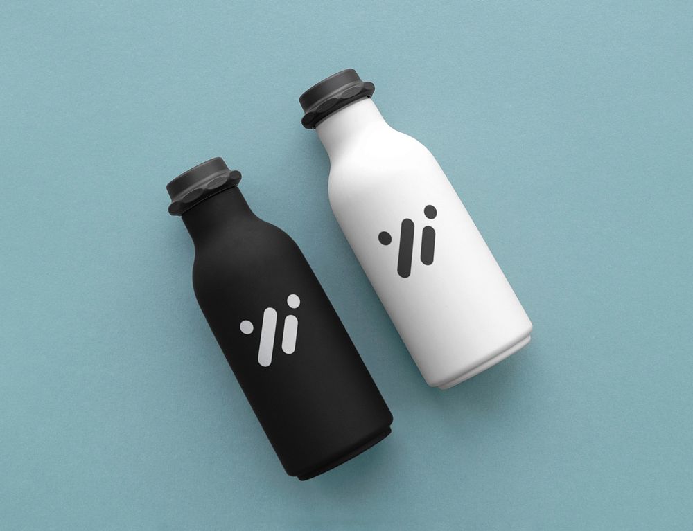 Stainless steel bottle mockup, portable, travel