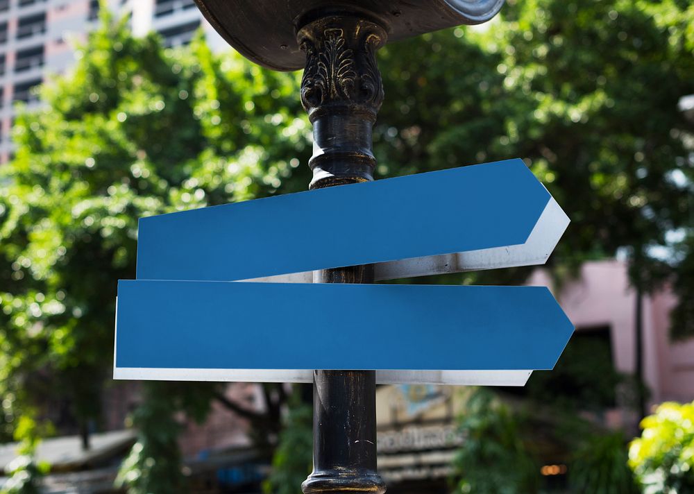 Street direction sign mockup 