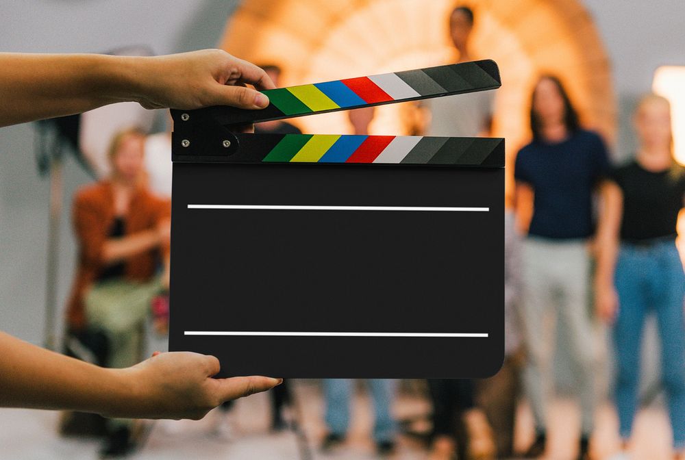 Clapperboard mockup, editable studio production 