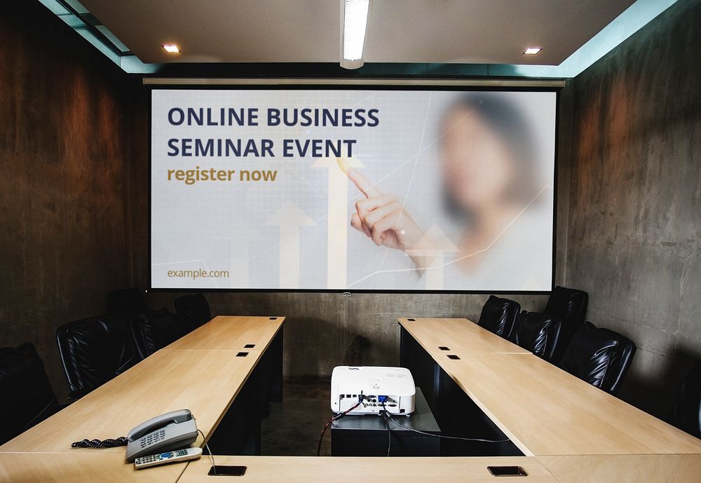 Meeting room's screen mockup, monitor
