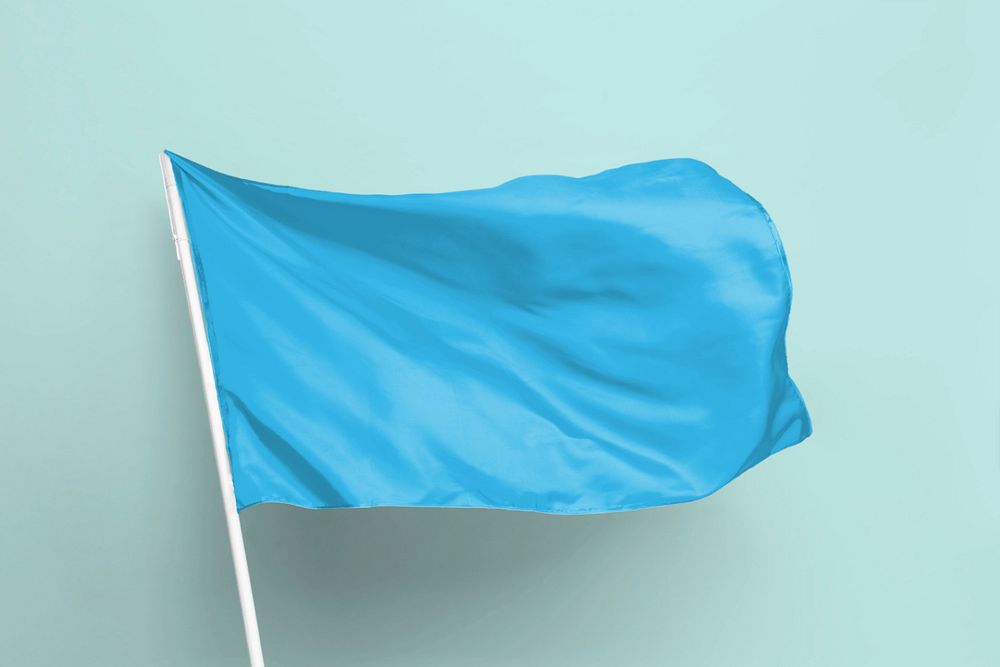 Waving flag mockup, editable design 