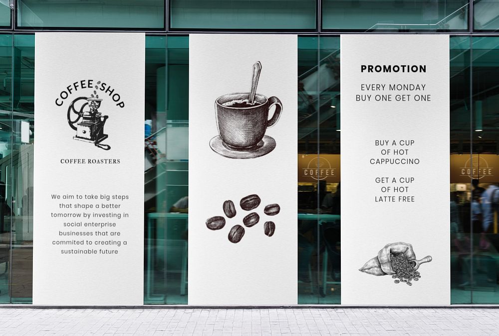 Banner sign mockup, white design space