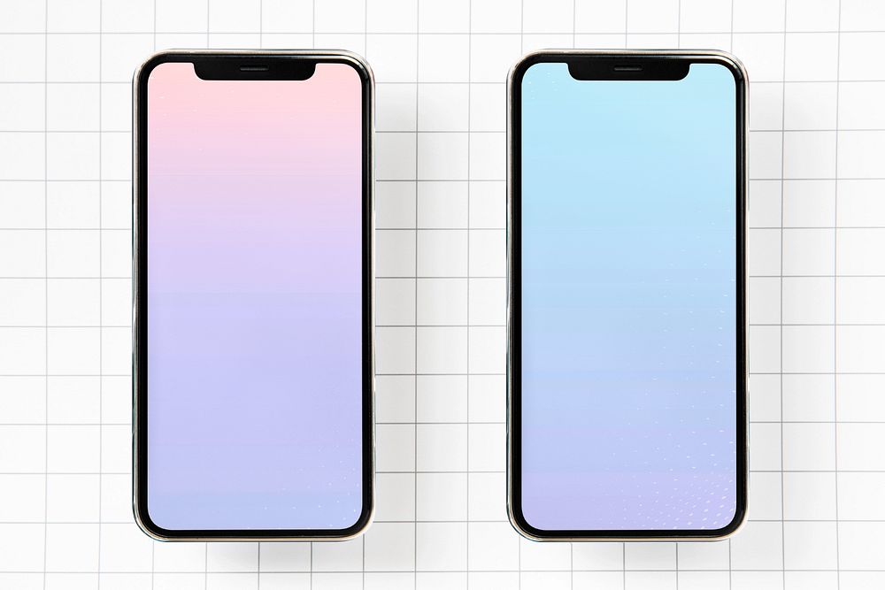 Two phone screens mockup, editable digital device