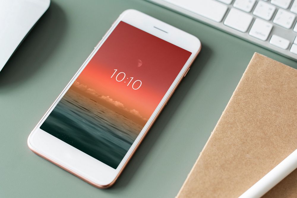 Phone screen mockup, editable technology design