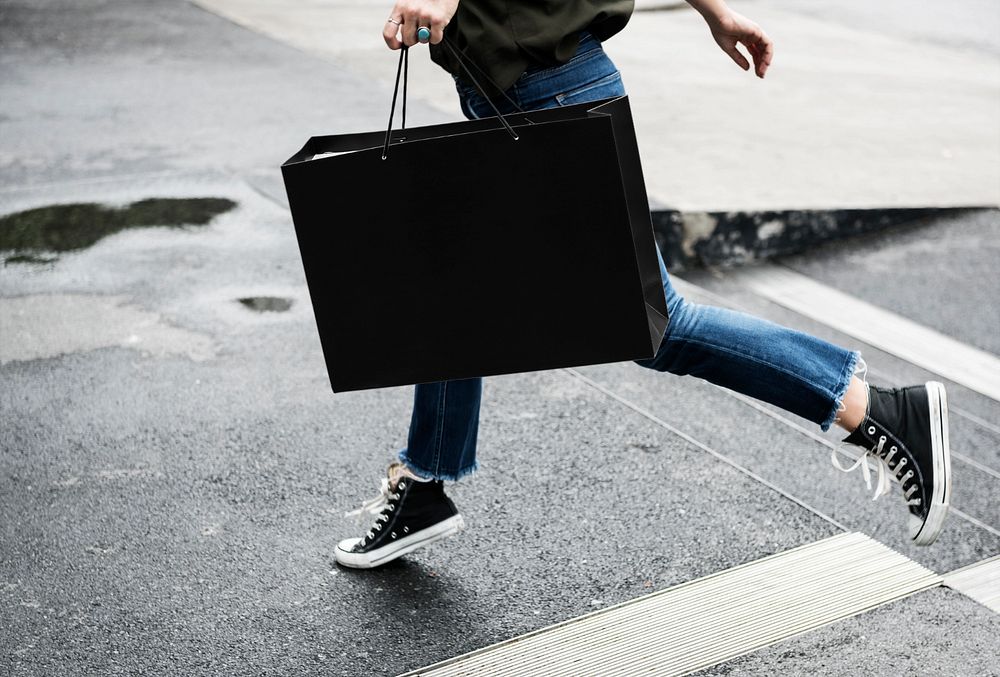 Shopping bag mockup, realistic design