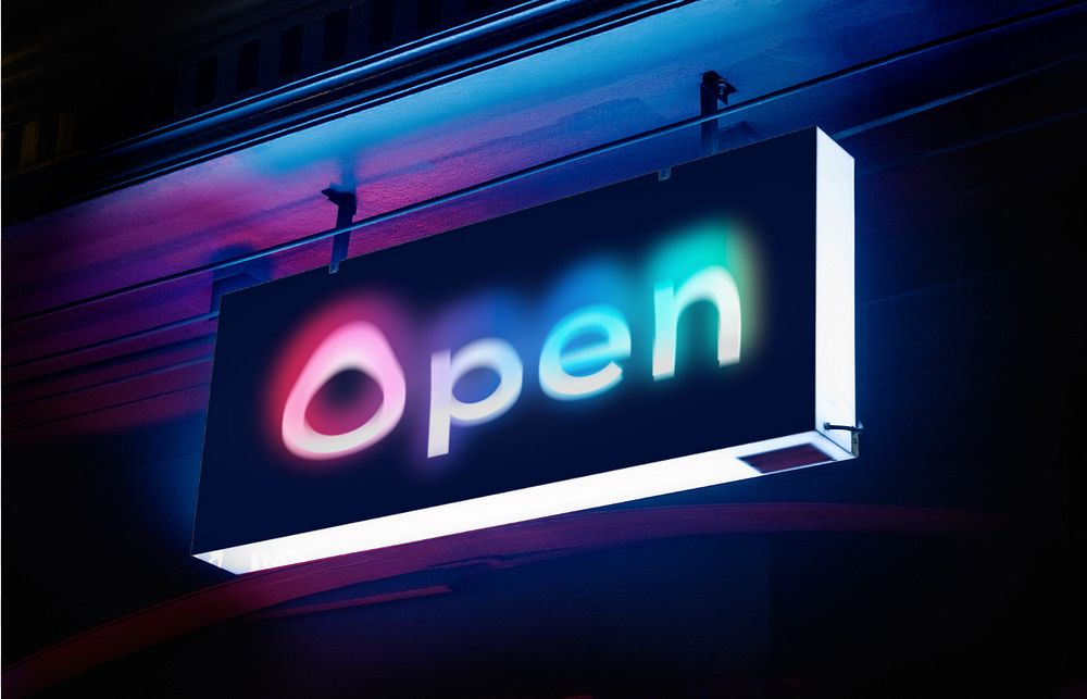 Neon sign mockup, realistic design