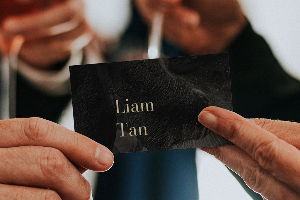 Business card mockup, editable name 