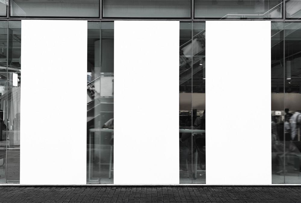 Three banner mockup, ads sign, editable design
