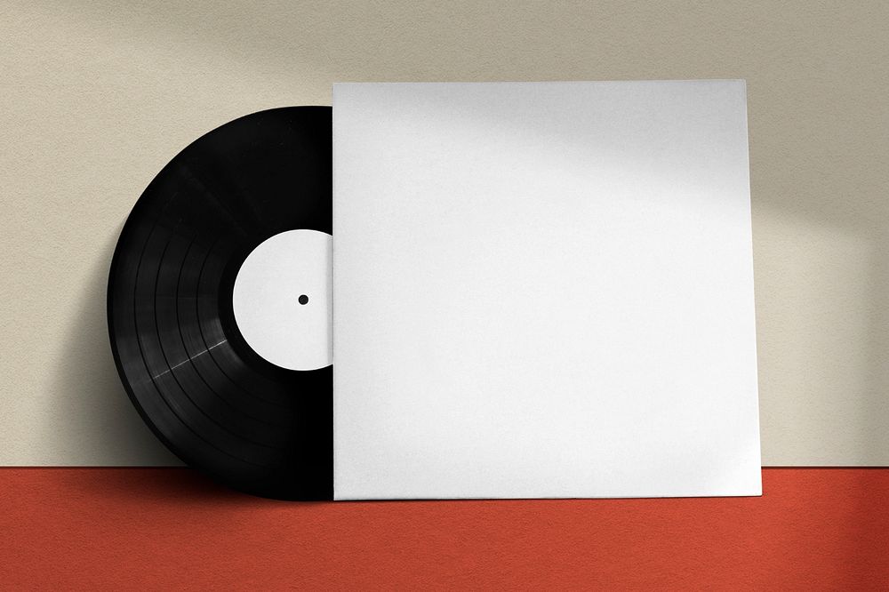 Vinyl record mockup, album cover, editable design