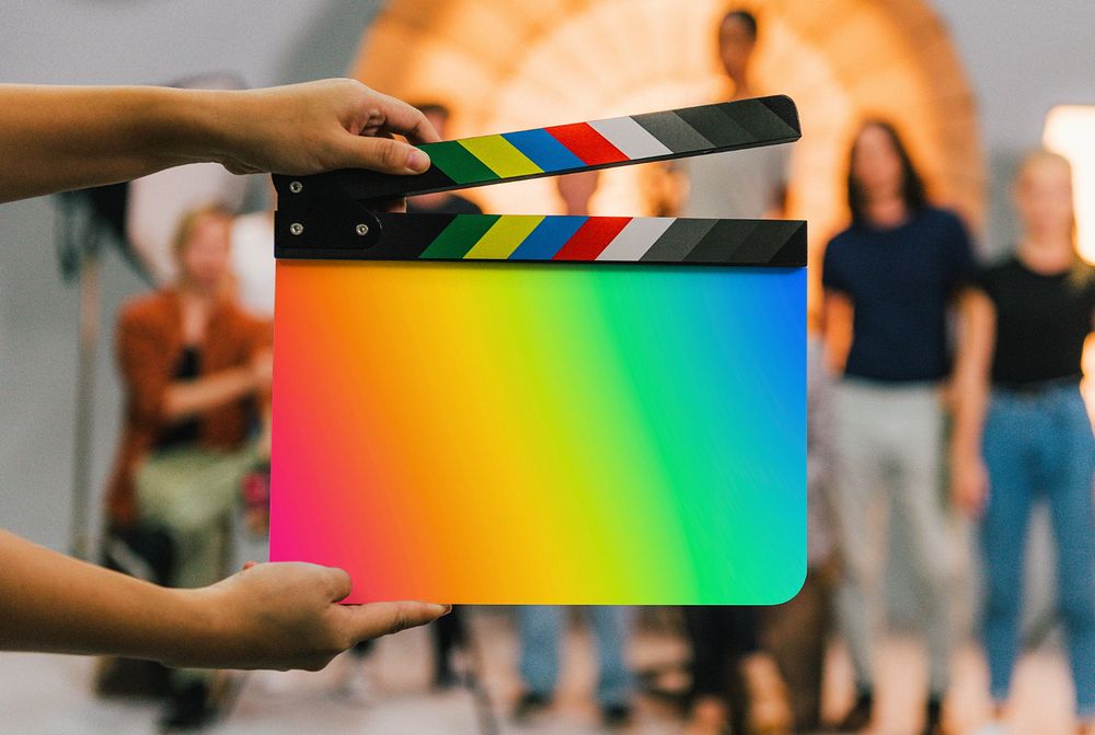 Clapperboard mockup, editable studio production 