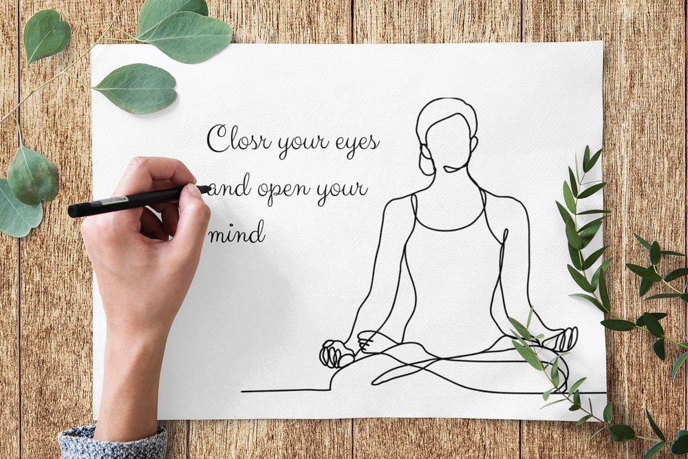 Poster editable mockup, yoga design