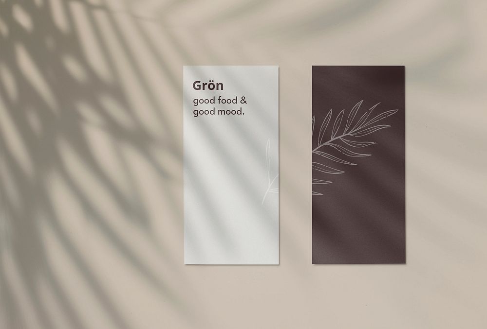 Invitation card mockup, minimal leaf design