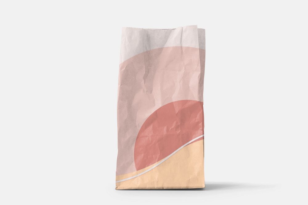 Recycle paper bag mockup, editable design 