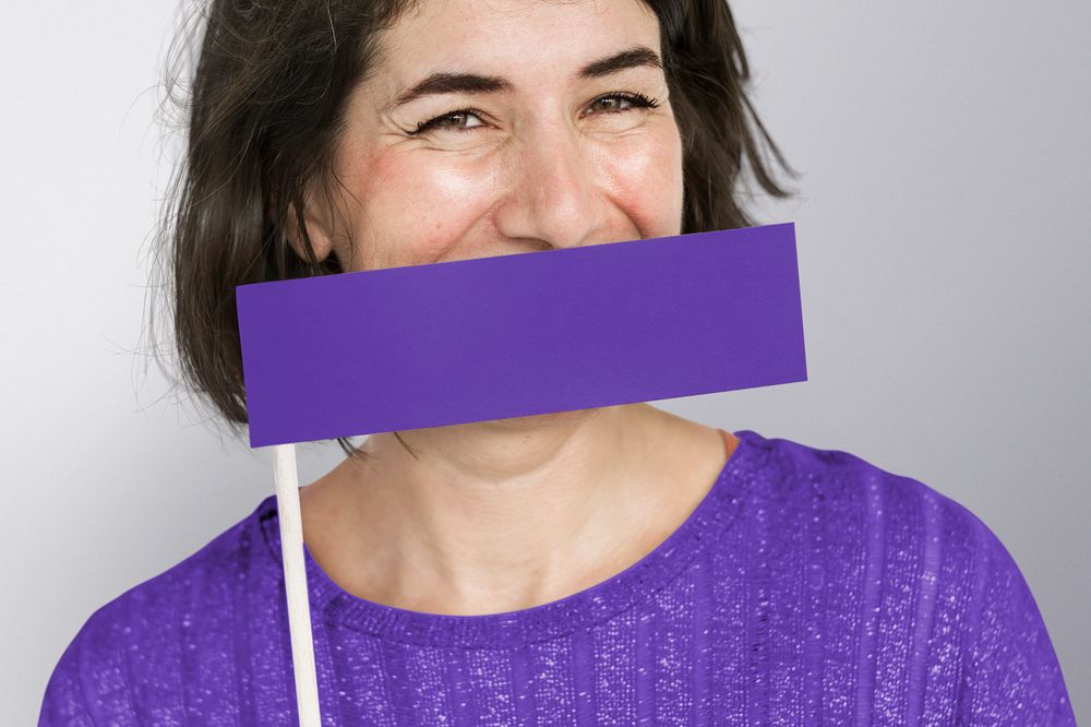 Women's t-shirt mockup, purple design