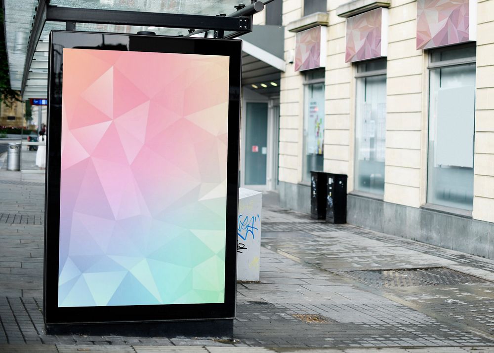 Billboard mockup, bus stop advertisement