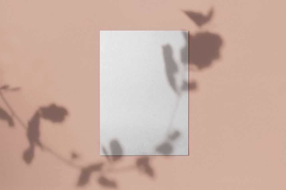 Flyer mockup, aesthetic leaf shadow, editable design