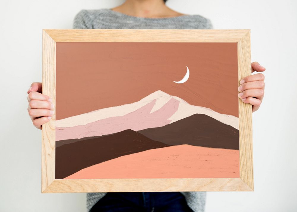 Photo frame mockup, aesthetic home decor