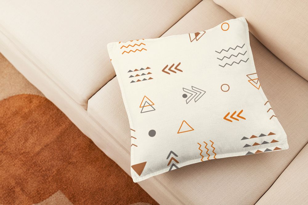 Cushion cover mockup, home decoration