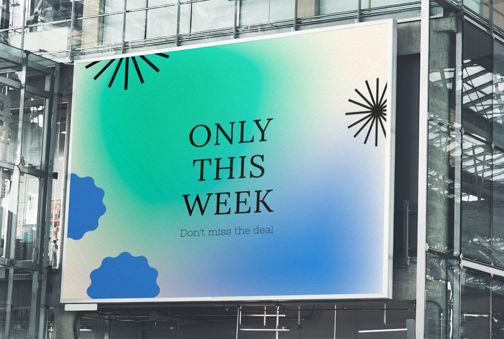 Billboard sign mockup, large advertisement