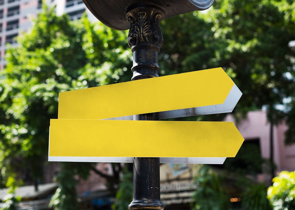 Street direction sign mockup 