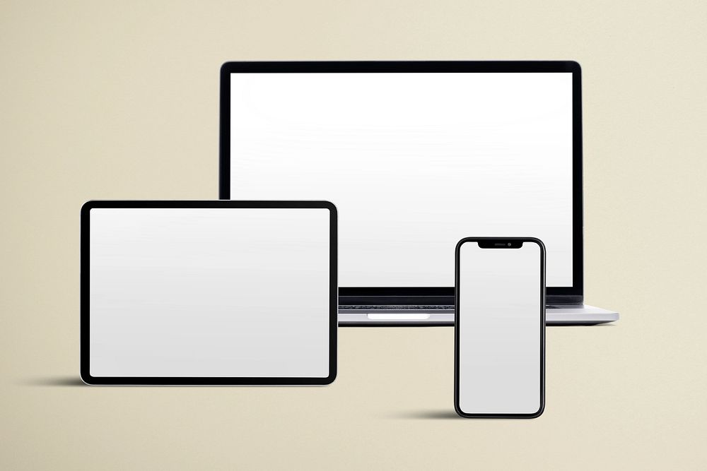 Multi device screen mockup, editable design