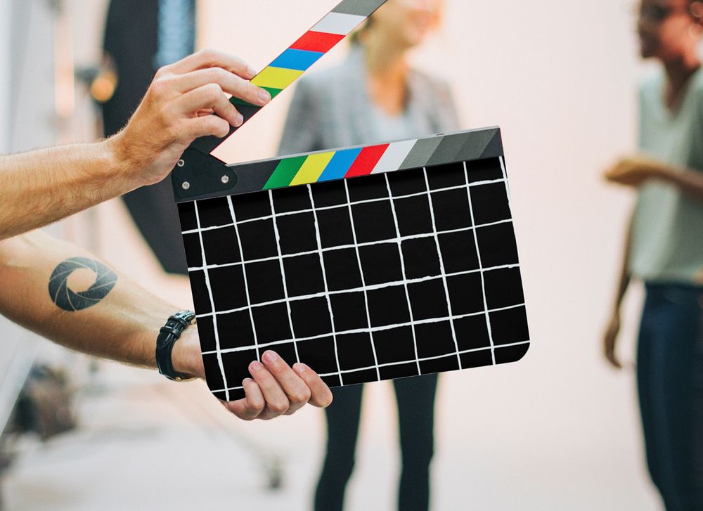 Clapperboard mockup, editable studio production 