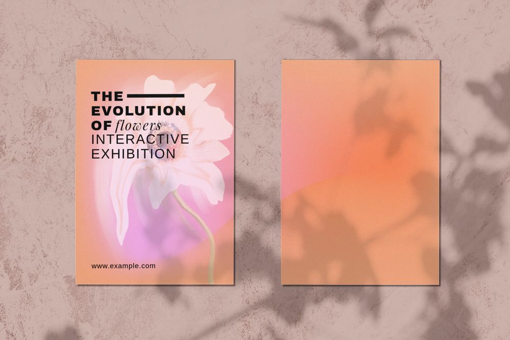 Flyer mockup, aesthetic leaf shadow, editable design