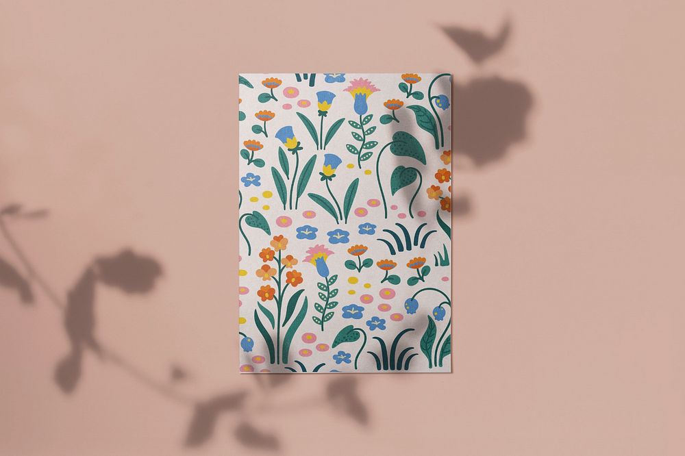 Flyer mockup, aesthetic leaf shadow, editable design