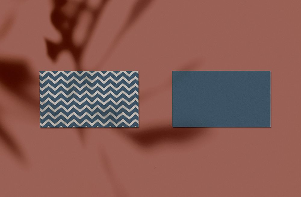 Business card mockup, leaf shadow, editable design