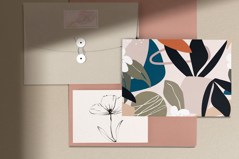 Invitation card mockup, aesthetic branding, editable design