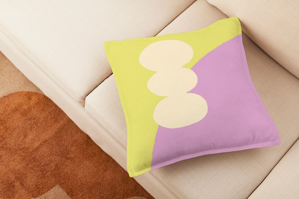 Cushion cover mockup, home decoration