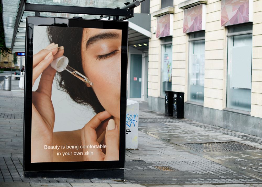 Billboard mockup, bus stop advertisement