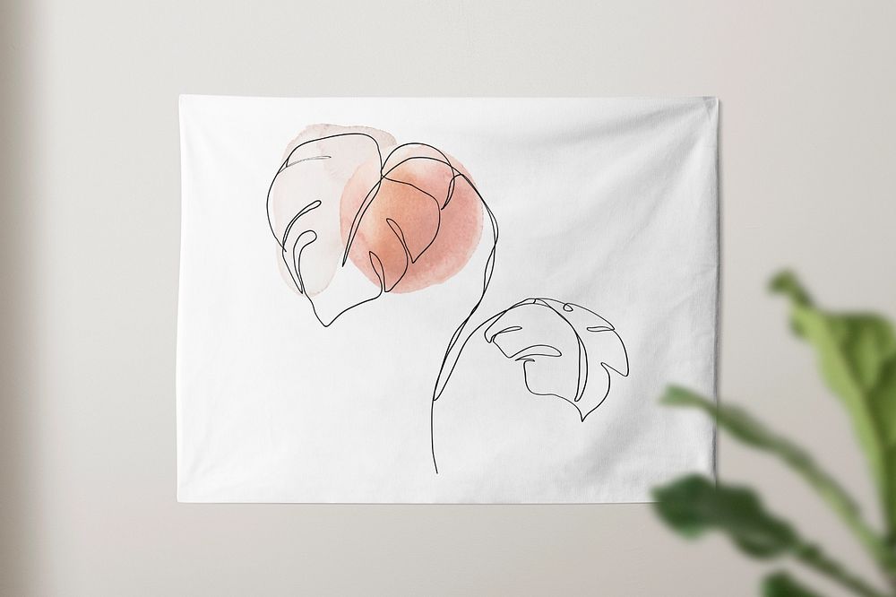 Wall tapestry mockup, home decoration