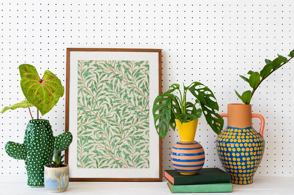 Picture frame editable mockup, houseplant design