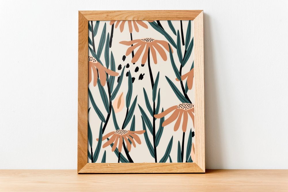 Wooden frame mockup, editable design