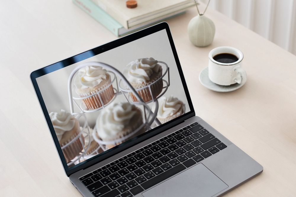 Laptop screen mockup, digital device, editable design