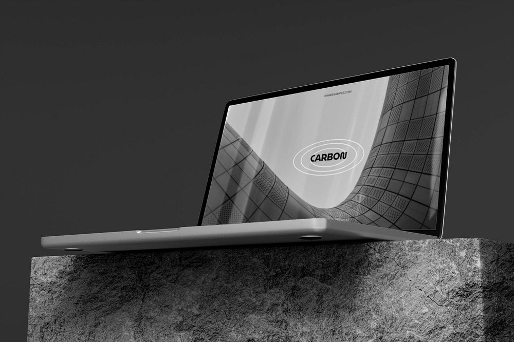 Laptop screen mockup, professional business identity