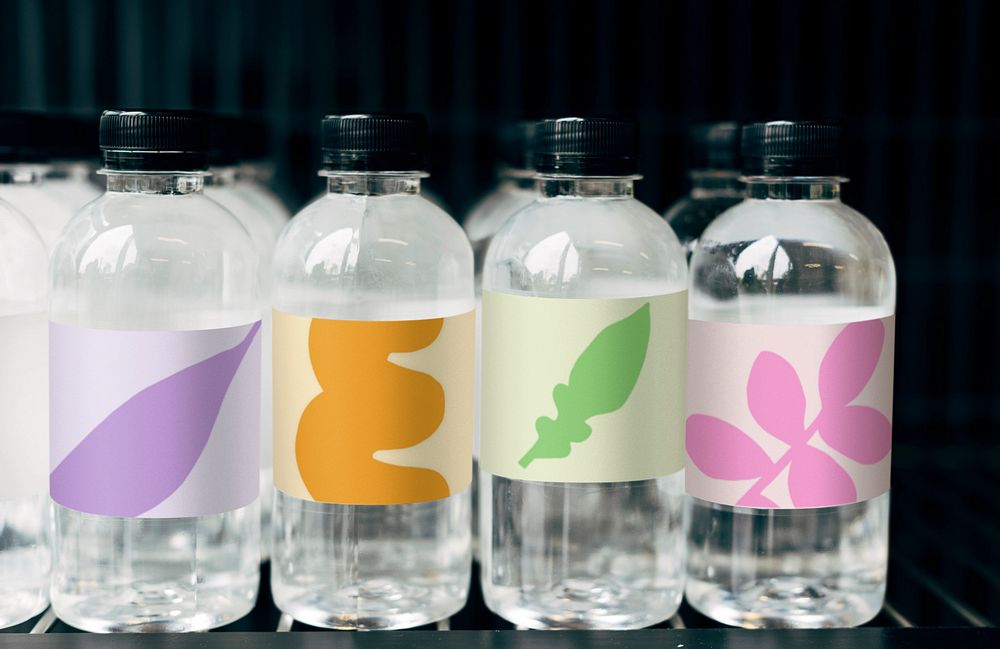 Cute plastic bottle design mockup, editable design