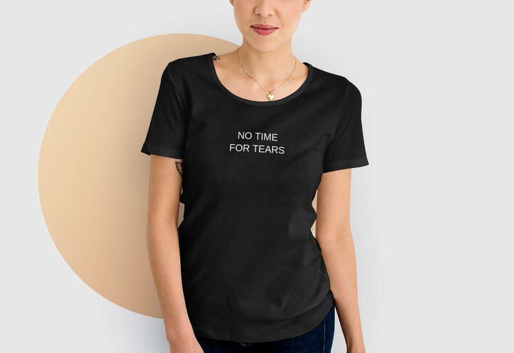 Editable t-shirt mockup, woman's apparel design