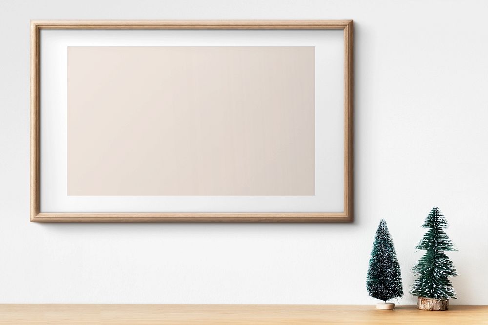 Christmas photo frame mockup, editable design