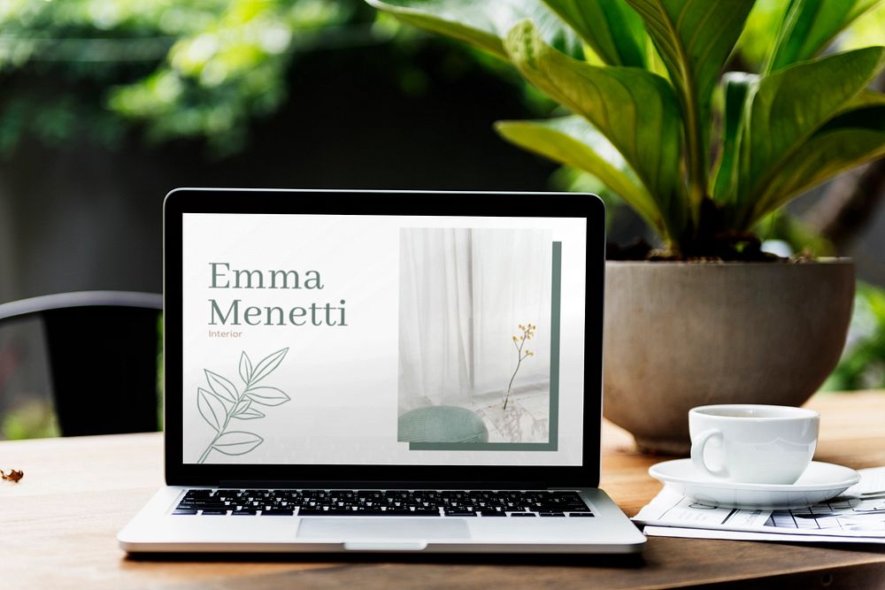 Laptop screen mockup, editable digital device