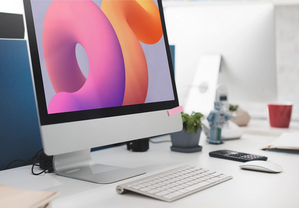 Computer screen mockup, editable design