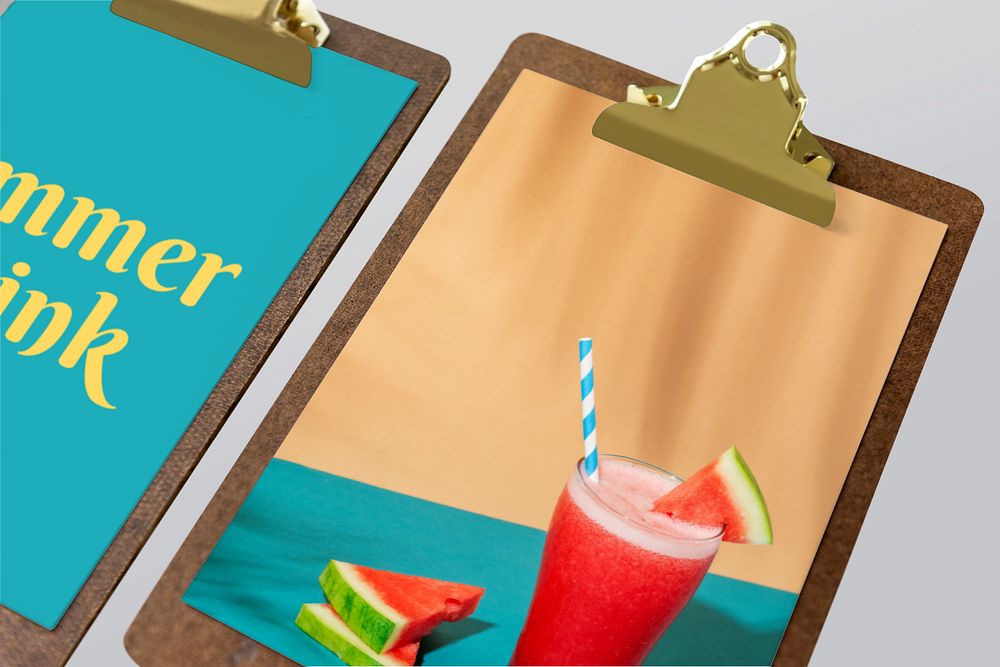 Clipboard menu mockup, editable design