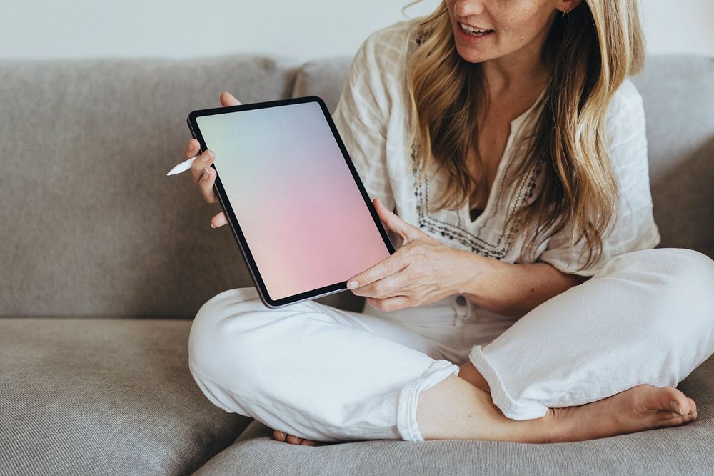 Tablet screen mockup, realistic digital device