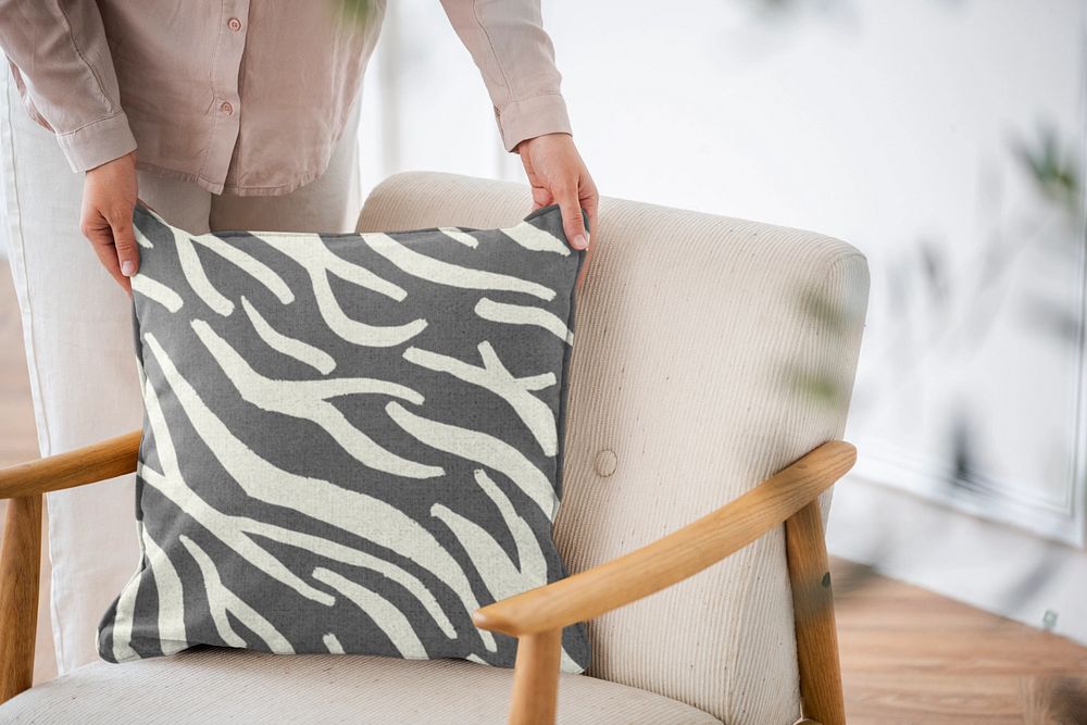 Cushion, pillow cover mockup, interior design